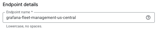 Enter Endpoint name