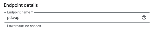 Enter Endpoint name