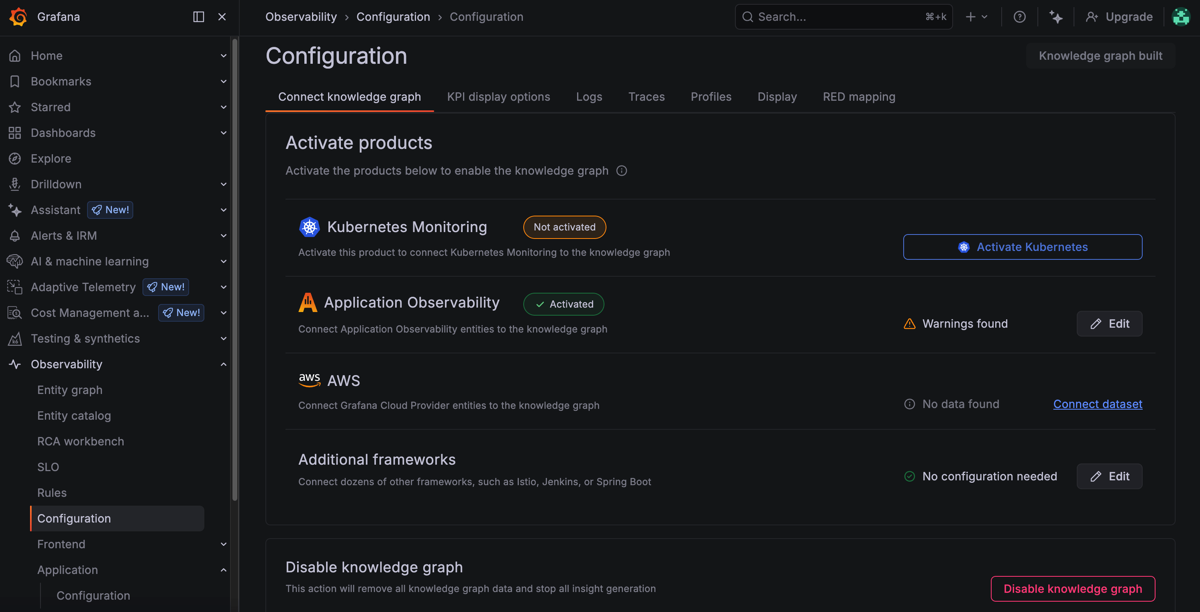 Knowledge graph Connect knowledge graph page