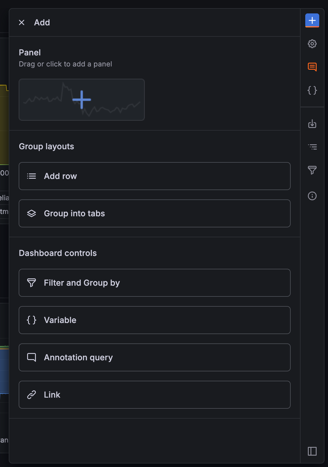 Dashboard with content outline expanded