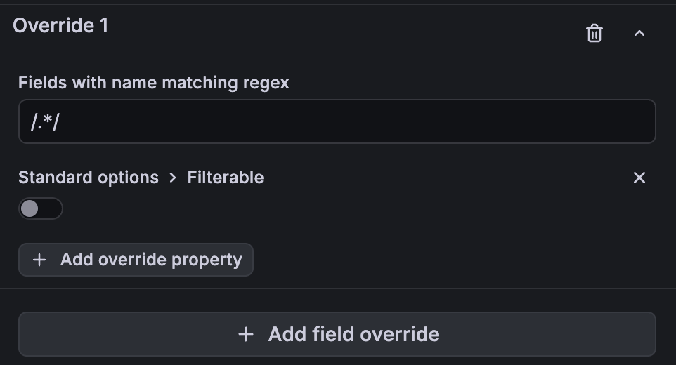 Field override making all fields filterable