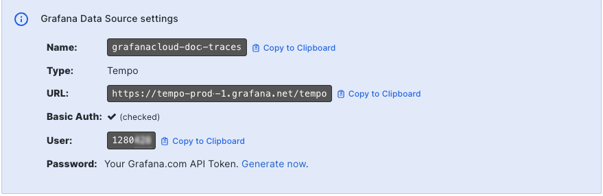 Locate the SDK or Grafana Alloy configuration values
