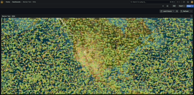 100,000 styled markers with text labels 🚀 after with 100,000 markers