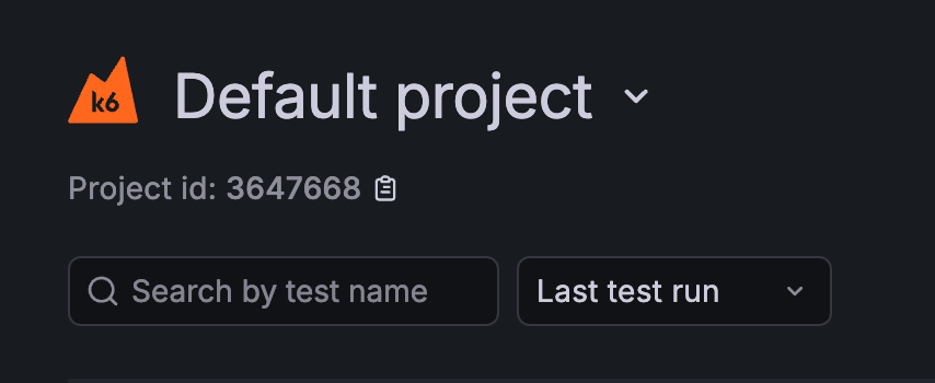 k6 Project ID