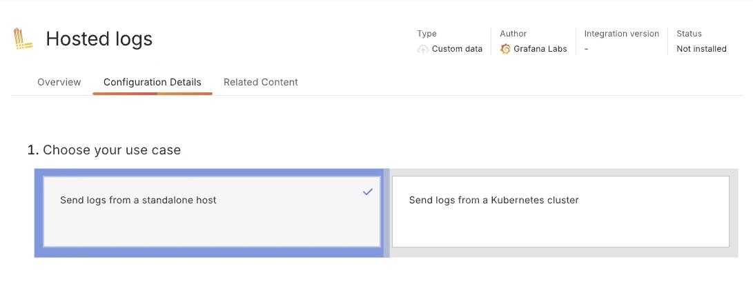 Send logs from a standalone host