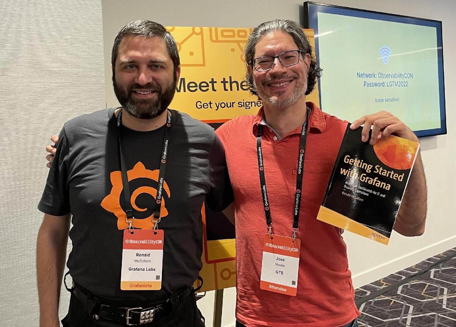 An image of author R﻿onald McCollam with Jose Vicete Nunez at ObservabilityCON 2022