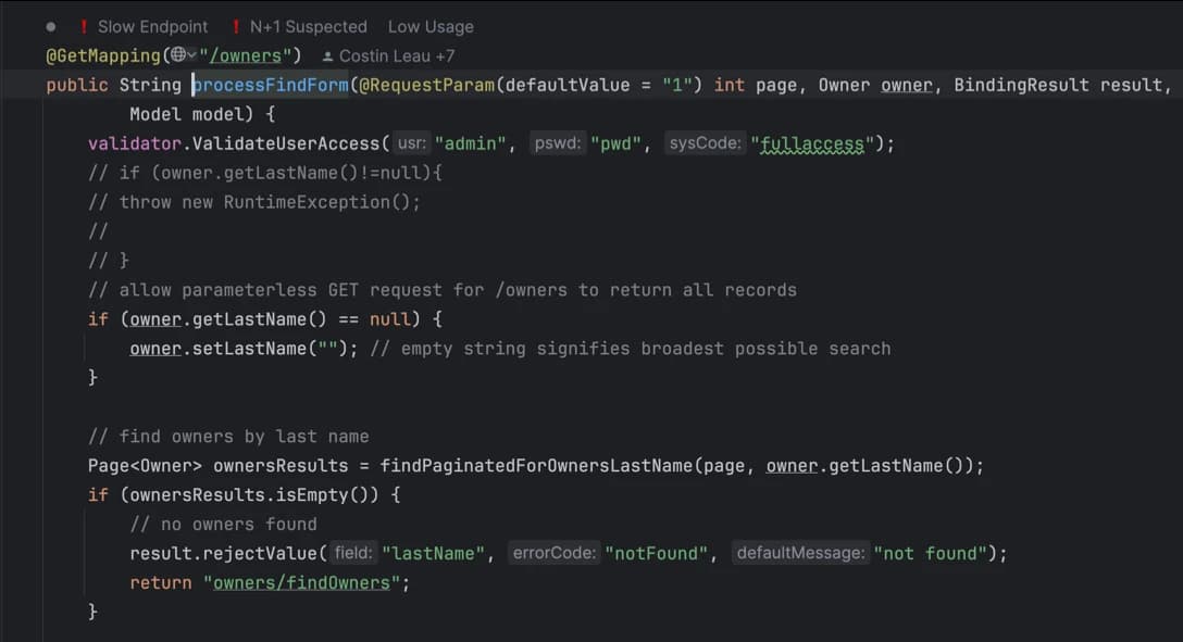 Code example