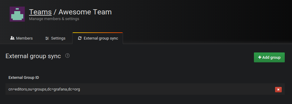 External group sync